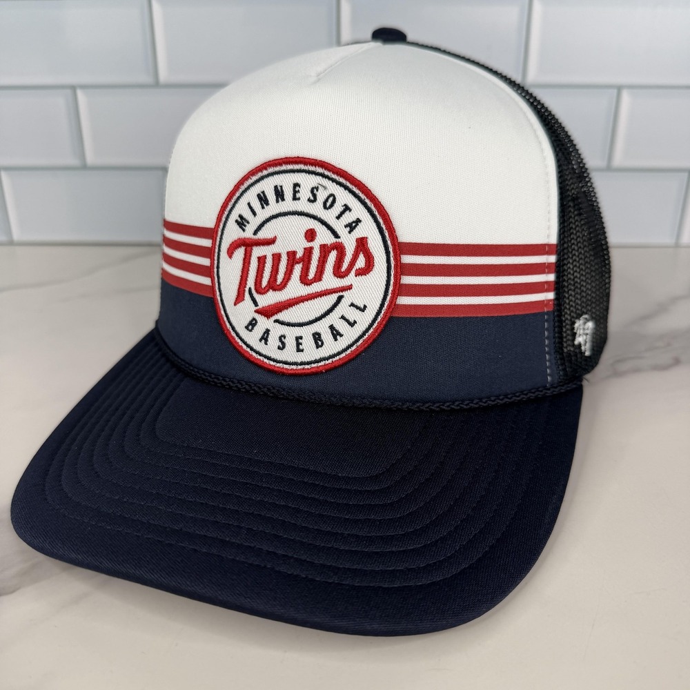 Minnesota Twins Hat Cap Snap Back Mens One Size Navy White 47 Baseball Trucker